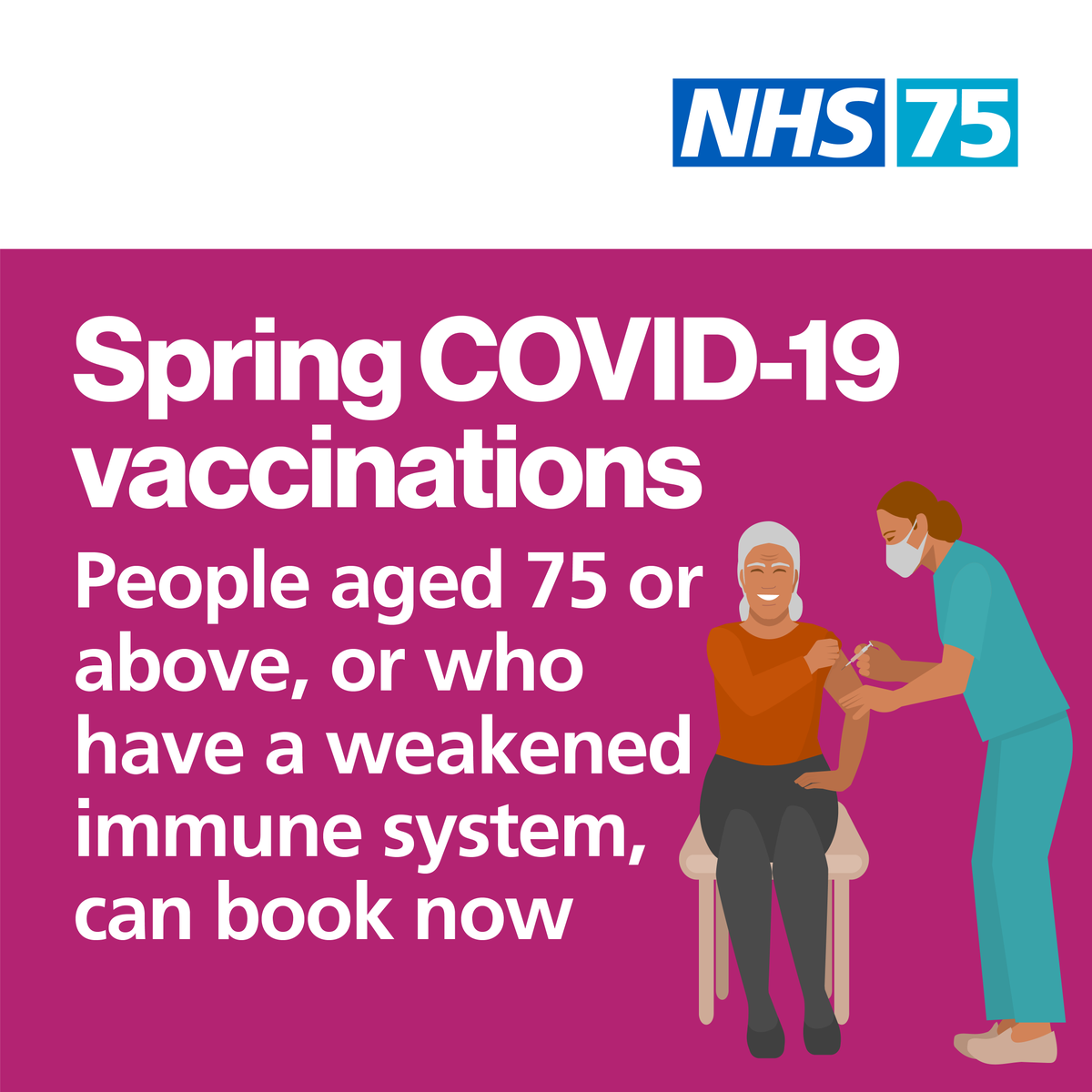 Thanks to NHS colleagues and community organisations, over three million people have had their spring COVID-19 vaccine since the programme launched last month.

You can book at nhs.uk/CovidVaccinati…, through the NHS App, or by calling 119.