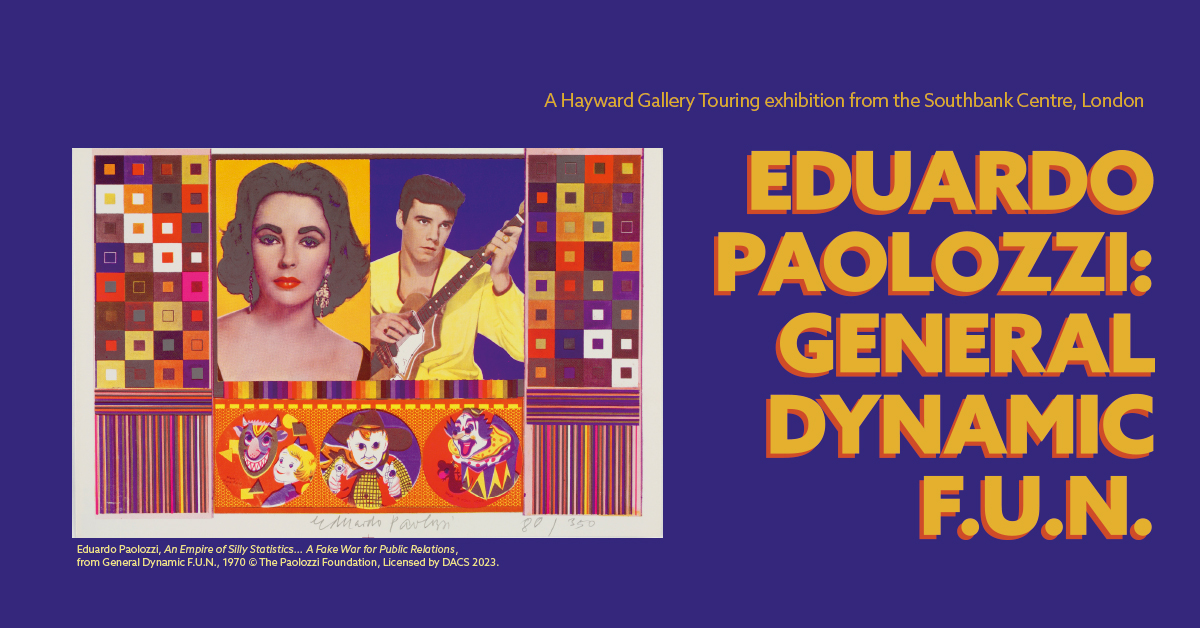 yourayrshire360's tweet photo. Opens tomorrow, Baird Institute. Wake up your eyes with fifty works by Pop Art master &amp; pioneer Eduardo Paolozzi! 'General Dynamic F.U.N.' presents 50 screen-prints &amp; photolithographs. Don't miss this fantastic vibrant exhibition.
https://t.co/A0MIkEB2XE @HaywardTouring https://t.co/bieXu88cz4