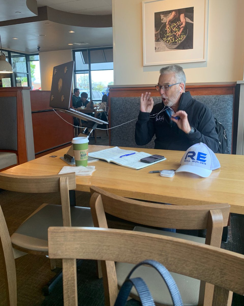 dfanale's tweet photo. When it's time for work, you find a way to do it!​​​​​​​​​
Even if it means taking over a section at @panerabread 😂

People who are committed make it happen no matter what obstacle seems to be in their way... and sometimes it's their own limiting beliefs.

Don't let your thought https://t.co/HlPJ7gUZig