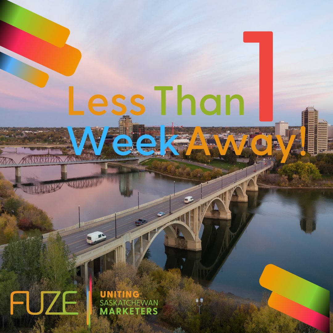 Less than 1 week left to grab your tickets for the hottest marketing conference in the #Prairies! #FUZE2023 is happening next Thursday in Saskatoon - register today: eventbrite.ca/e/fuze-confere…