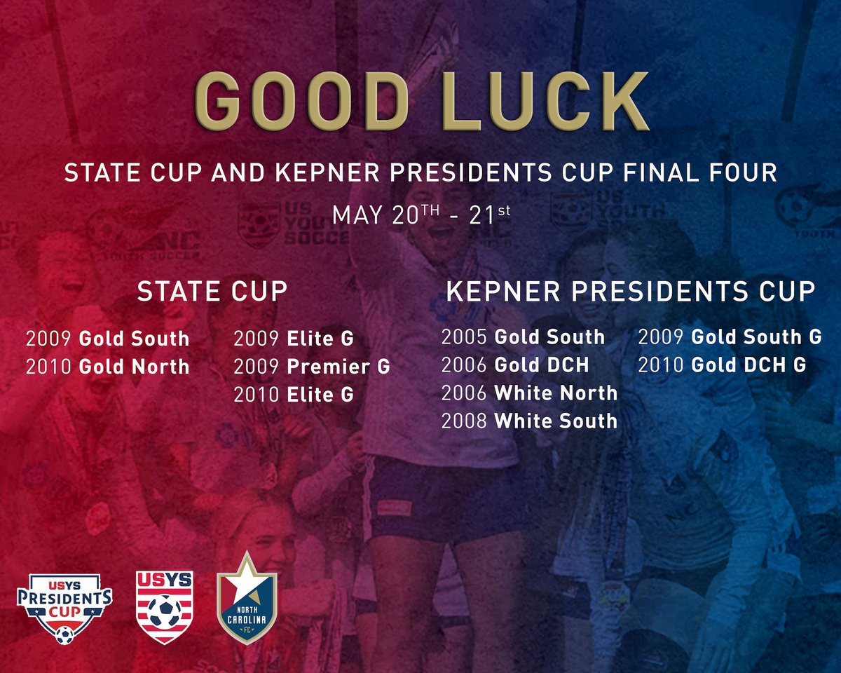 NCFC_Youth's tweet photo. Good luck to our teams participating in @USYouthSoccer State Cup and Kepner Presidents Cup Final Four this weekend in Wilson, NC! 🤩

Keep an eye out on our socials for live coverage of the weekend! 😃 https://t.co/wsfNAblOiG