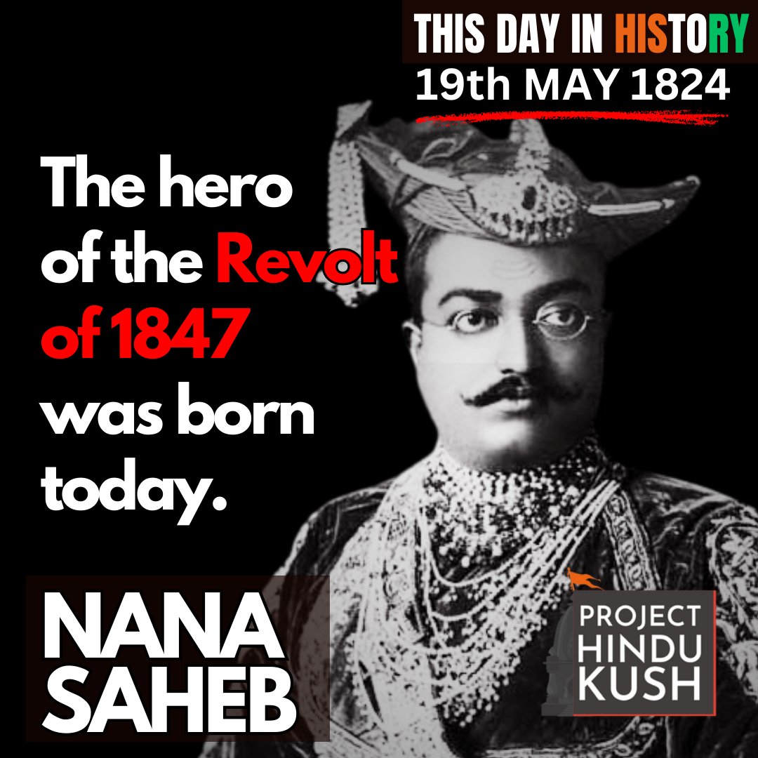 HindukushLive's tweet photo. "Happy birthday to Nana Saheb, an influential figure in the Indian independence movement! As a courageous leader and visionary, he played a significant role in challenging colonial rule. Let's commemorate his birth by honoring his legacy and striving for a more just and equitable society. #NanaSaheb #IndianIndependence #Legacy" #thisdayinhistory #projecthindukush