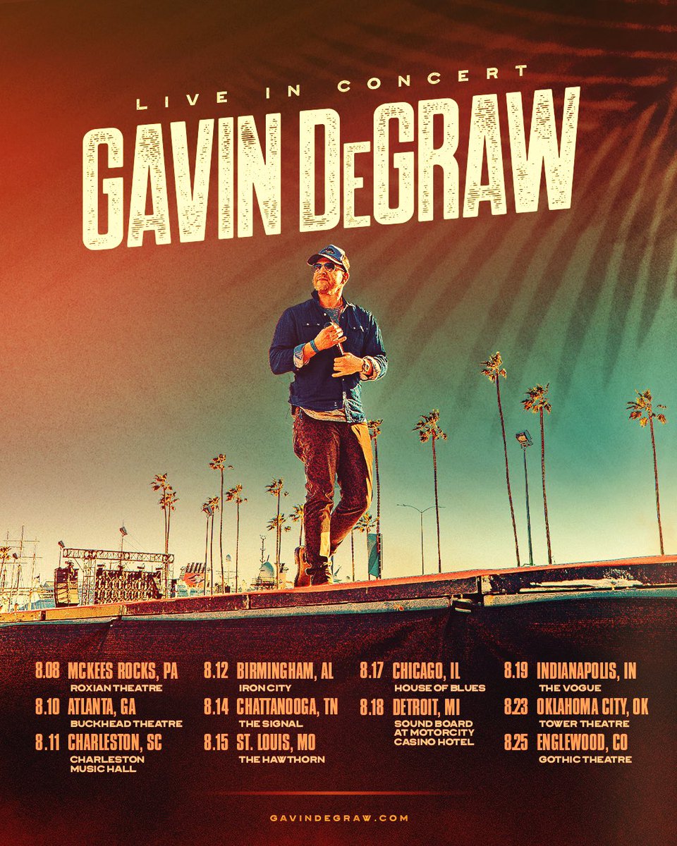 GavinDeGraw's tweet photo. Summer Tour tickets are on sale today at 10am local! 🚐 Drop what show you’re coming to in the comments below and grab your tickets at https://t.co/luzIvpAMGZ https://t.co/v0PQ2hv8GH
