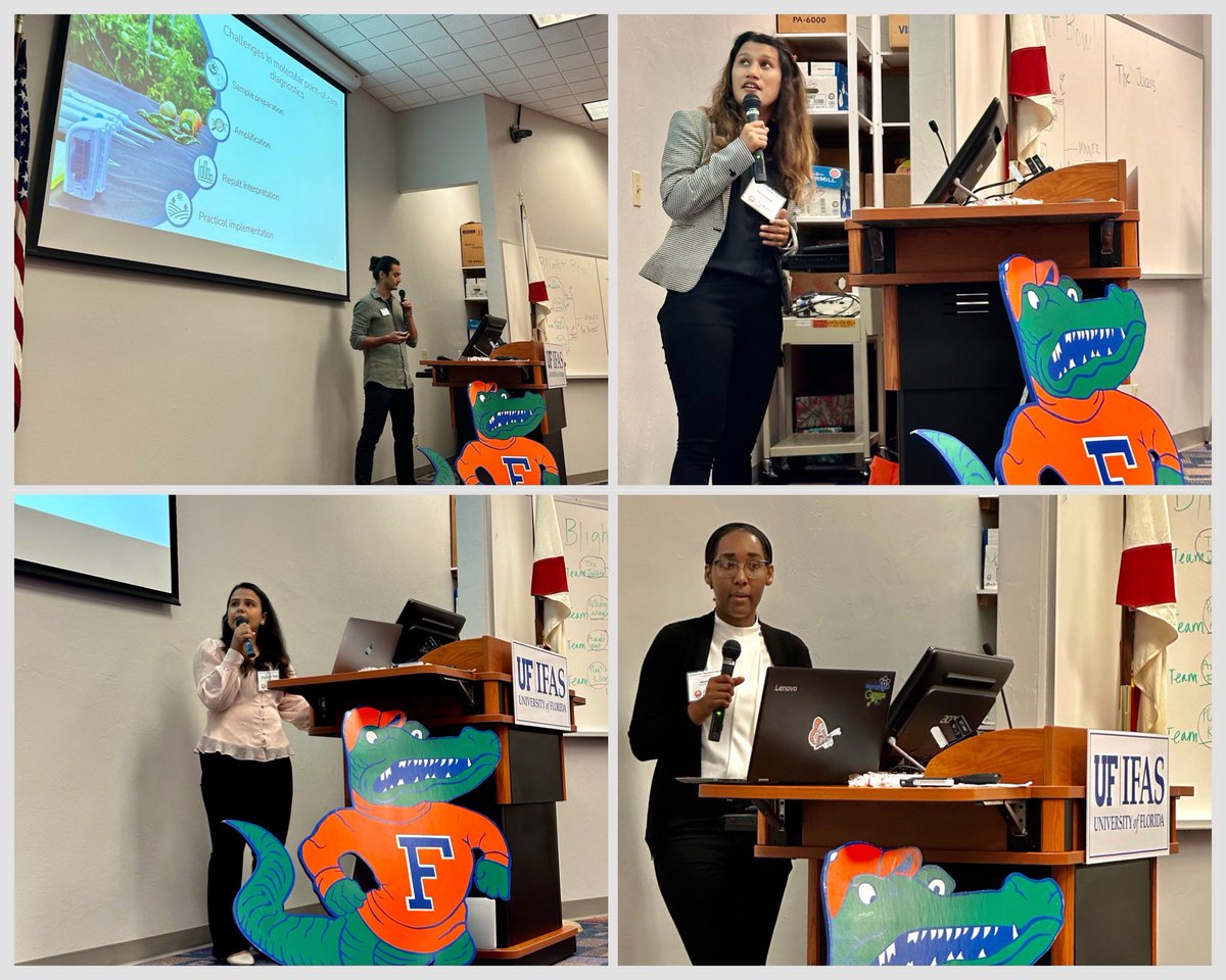 UF/IFAS Plant Pathology Department (@ufplantpath) on Twitter photo The final day of the <a href="/FPSFloridaPhyt1/">FPS_FloridaPhytoPath</a> Biennial Meeting is underway at <a href="/SWFREC/">UF/IFAS SWFREC</a> with the first session of Student Oral Competition presenters.
Clockwise from top left: Salih Yilmaz, Aastha Subedi, Raquel Hill and Mousami Poudel. The final day of the <a href="/FPSFloridaPhyt1/">FPS_FloridaPhytoPath</a> Biennial Meeting is underway at <a href="/SWFREC/">UF/IFAS SWFREC</a> with the first session of Student Oral Competition presenters.
Clockwise from top left: Salih Yilmaz, Aastha Subedi, Raquel Hill and Mousami Poudel.