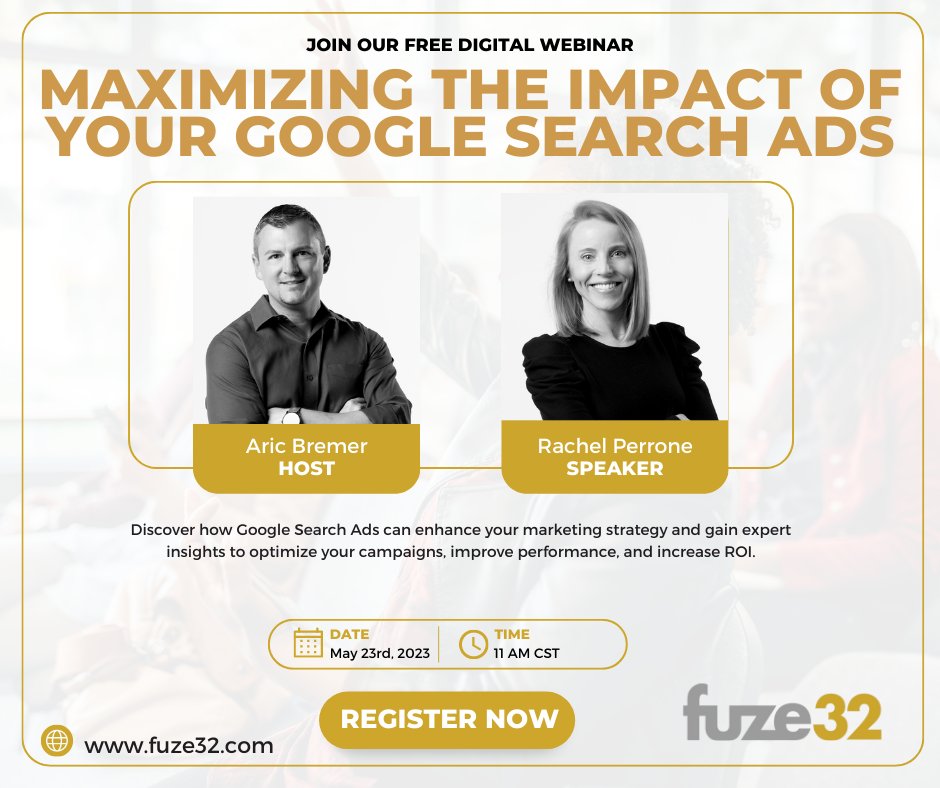 Fuze32’s webinar is only 4 days away! Be sure to register to get access to this incredibly informative and useful webinar. Hosted by Aric Bremer and Rachel Perrone, you’re sure to get something out of it. Register here: hubs.ly/Q01N2Hd40
