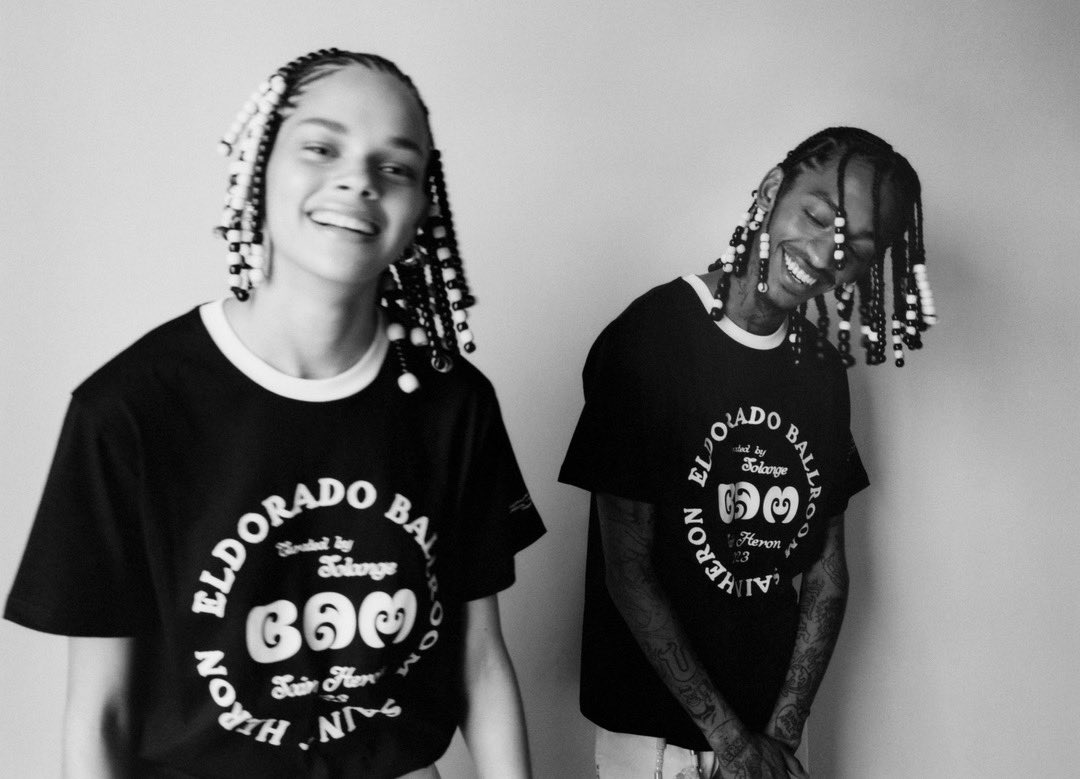 Wales Bonner and @saintheron present a limited edition T-shirt capsule celebrating the Eldorado Ballroom Spring Music Series @bam_brooklyn.  Available 10:00AM ET Monday May 22 at walesbonner.net and saintheron.com Photography Bolade Banjo Styling Eric McNeal