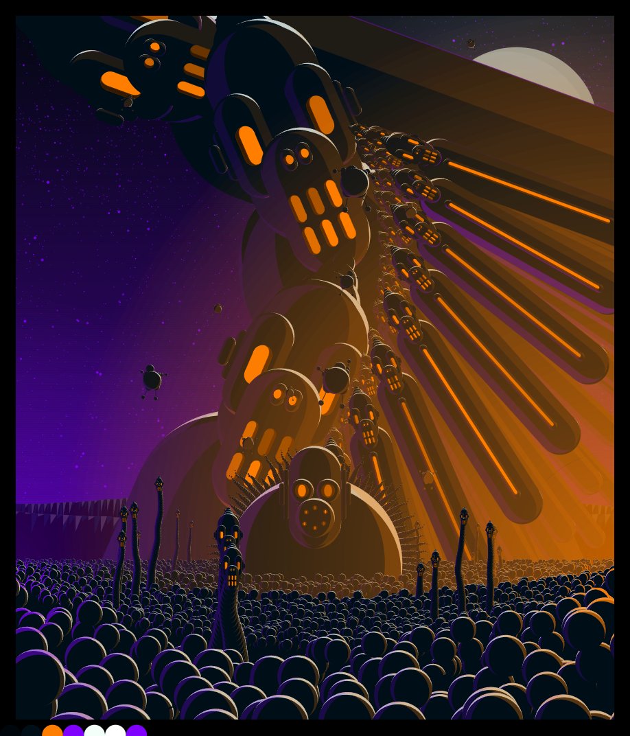 When you put a frame it means it's close to the end, soon on <a href="/fx_hash_/">fxhash</a>
#wip #nft #generativeart #fxhash #tezos #scifi