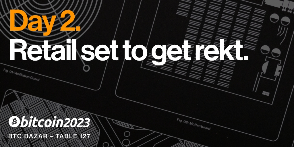 👓 Let's usher in a new bull market together. 
One shirt at a time. 👚
 #Bitcoin2023 #BTC #MiamiBeach #SatoshiNakamoto #Bitcoin