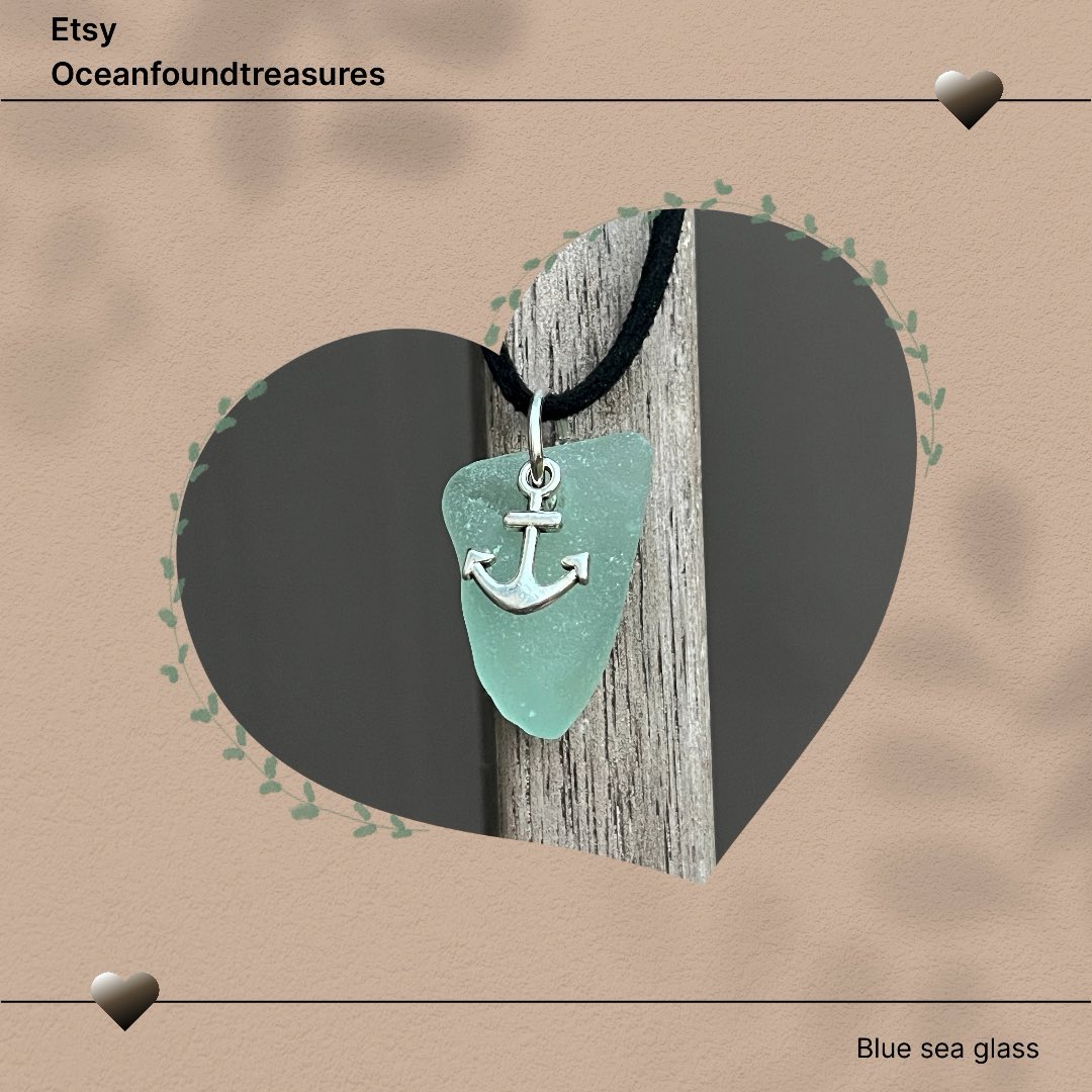 etsy.com/listing/124807…
 Add a touch of the ocean to your outfit with our Blue Sea Glass Pendant Necklace! Featuring an anchor charm, it's the perfect gift for a beach loving friend! #FridayFeeling #MHHSBD #SeaGlassJewellery #NauticalGifts #BeachJewellery #CraftBizParty
