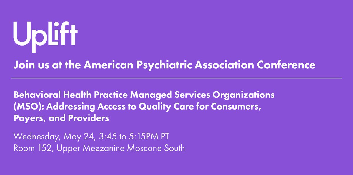 UpLift (@uplifthelps) on Twitter photo Reminder: We'll be speaking at <a href="/APApsychiatric/">American Psychiatric Association</a>'s conference in just an hour! Hope to see you at #APAAM23 Reminder: We'll be speaking at <a href="/APApsychiatric/">American Psychiatric Association</a>'s conference in just an hour! Hope to see you at #APAAM23