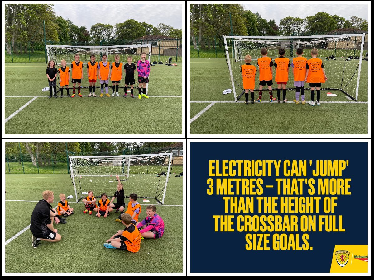 Currie_FC's tweet image. Another week of important rail safety messages being shared across the club. This time our 2012s learnt how electricity can jump! ⚡️ 
@ScotFASouthEast  @NetworkRailSCOT @CoachDavidBaird 

#railsafety #stayoffthetracks