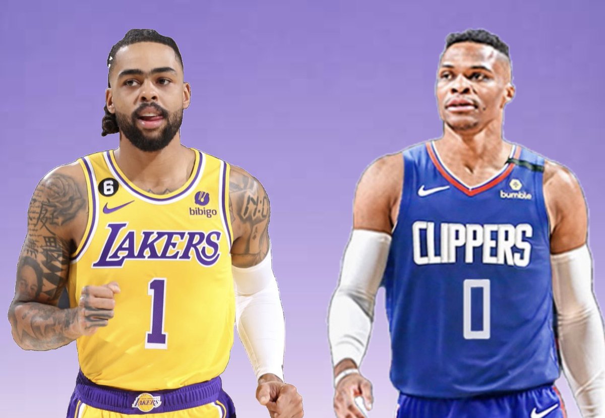 D’Angelo Russell in the WCF: 

9.0 PPG
43.4% TS
36.8% FG
12.5% 3PT

Westbrook in the playoffs for the Clippers:

23.6 PPG
50.9% TS 
41.0% FG
35.7% 3PT

🤔🤔🤔🤔🤔