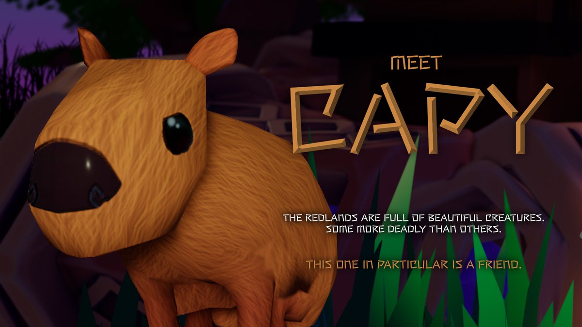 FannyPackStu's tweet photo. The Redlands are full of beautiful creatures. Some more deadly than others.

This one in particular is a friend.

#Capybaras roam around peculiar sources of water that #Runa can use to heal, get water 🧉 and save progress.

#indiegame #RunaChaikuru #MadeWithGodot #GodotEngine https://t.co/TPpktZvXL5