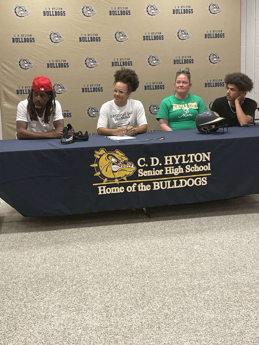 Congratulations to Amiyah Johnson on her signing with Norfolk State University for softball. ⁦<a href="/HyltonBulldogs/">C. D. Hylton Bulldogs</a>⁩ ⁦<a href="/Hyltoncares/">Hylton Counseling</a>⁩