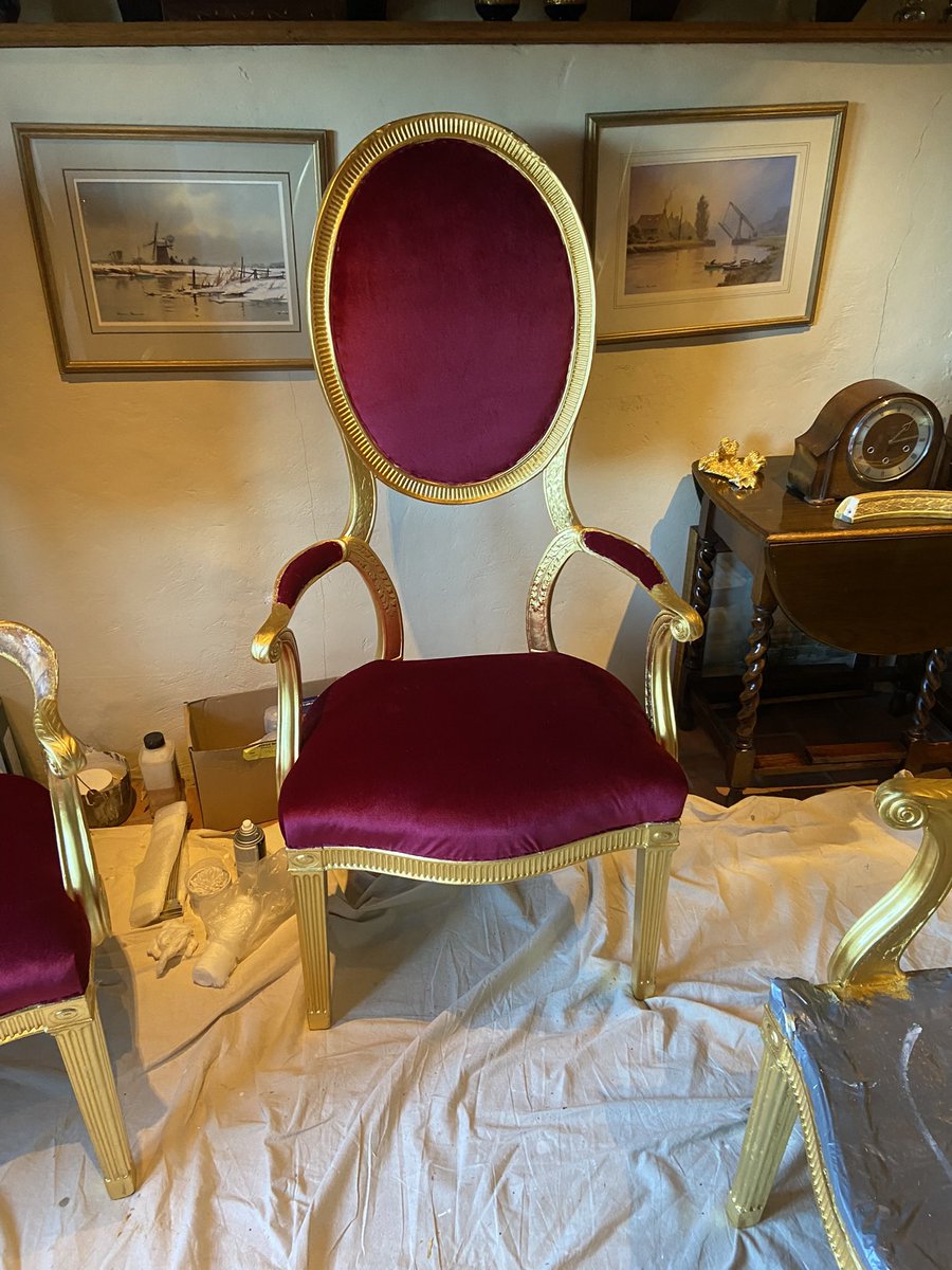 selectdecorator's tweet image. Had the honour of restoring / gilding three amazing thrones. It was a labour of love using old techniques like rabbit glue. And £1,500 worth of gold leaf
