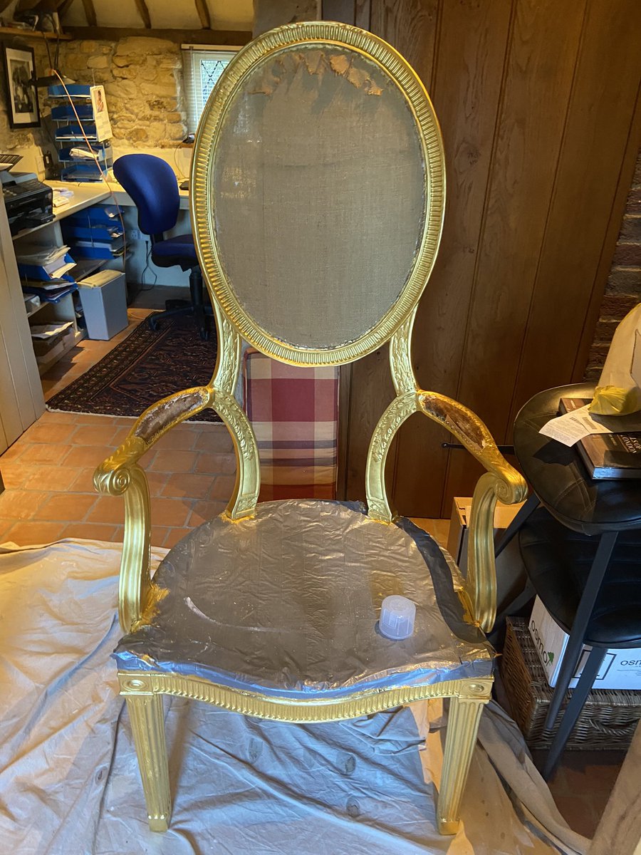 selectdecorator's tweet image. Had the honour of restoring / gilding three amazing thrones. It was a labour of love using old techniques like rabbit glue. And £1,500 worth of gold leaf