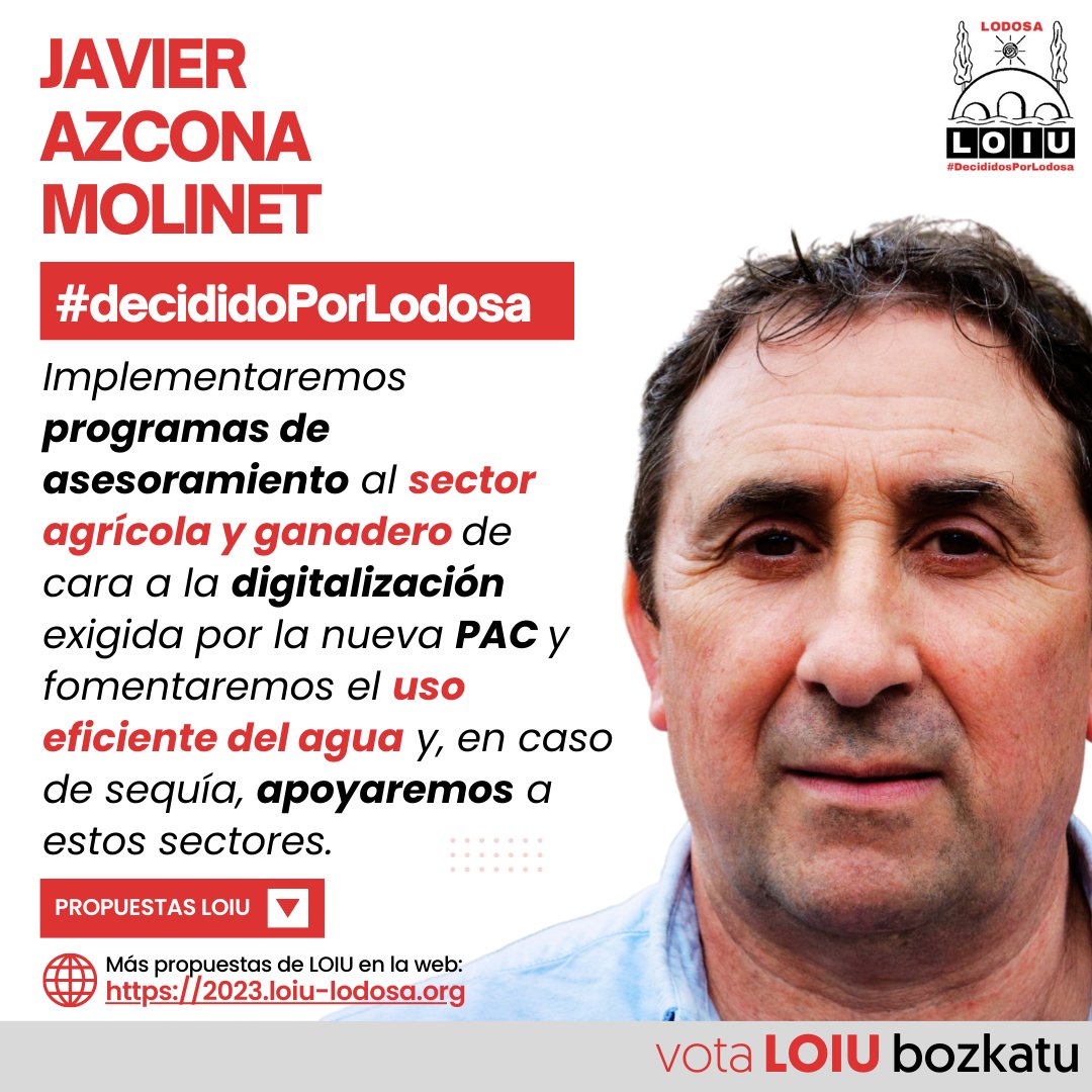 LoiuLodosa's tweet photo. 🖊️🏛️ Javier está decidido por Lodosa 🗳
#PropuestasLOIU
#LOIUdecididoPorLodosa
#EleccionesMunicipales
#28M https://t.co/VrorqmIaGW