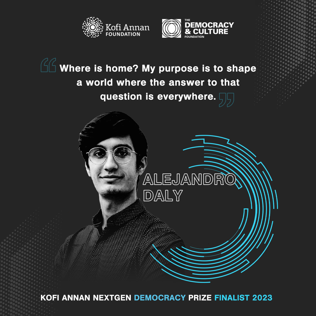 Congratulations to @alejandro_daly a finalist for the @KofiAnnanFdn #NextGenDemocracyPrize

Young Venezuelan activist & creator of the Xenophobia Barometer. He & his team play a role in the fight against hate & extremist speech faced by the refugee population in Latin America.
