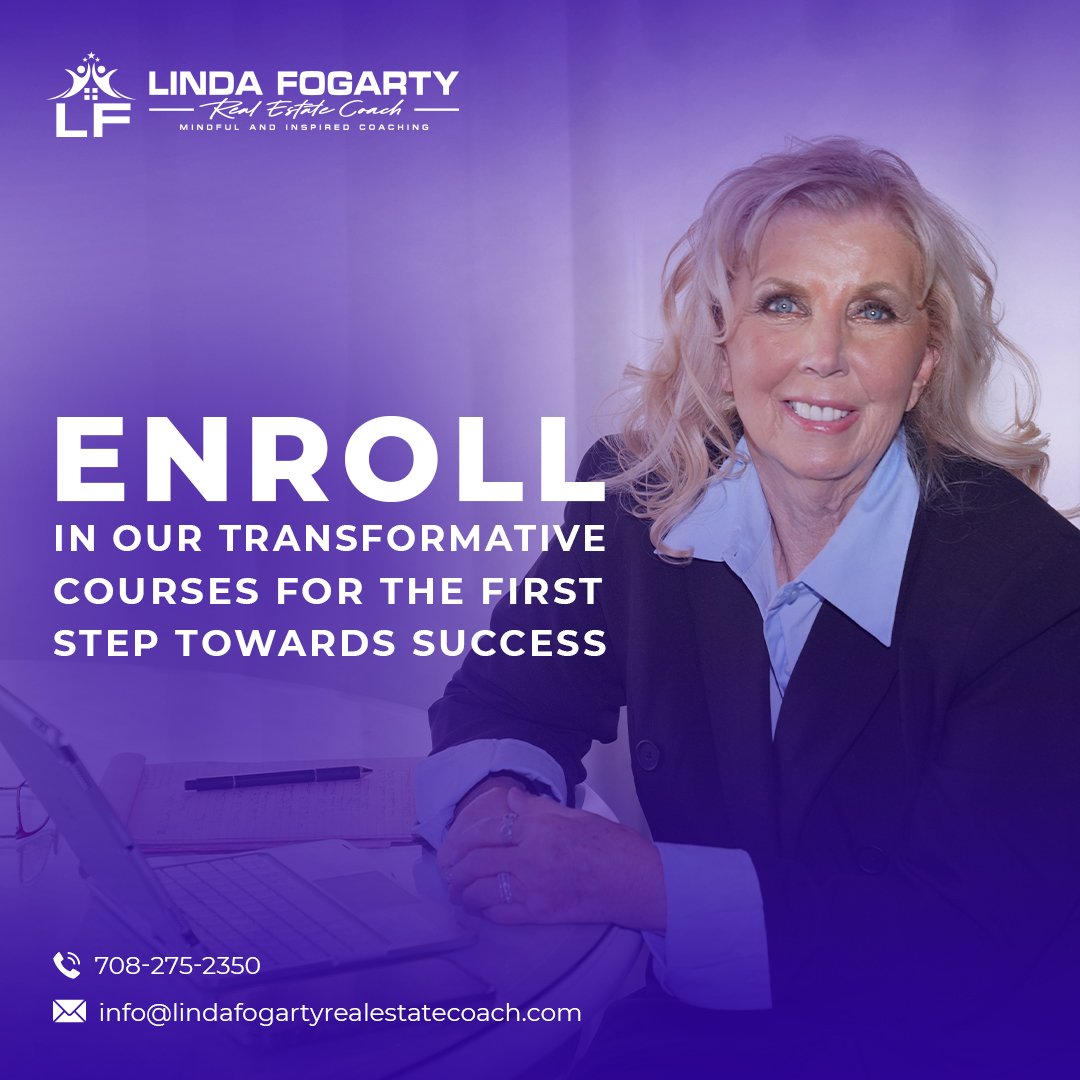 For more information:  
708-275-2350 
info@lindafogartyrealestatecoach.com 
Naperville, Illinois 60564
Visit : academylindafogarty.com

#lindaforgarty #coaching #trainning #realstate #worldclasscoaches #coachingagents #financestrategy #businessaudit #courses #events #services