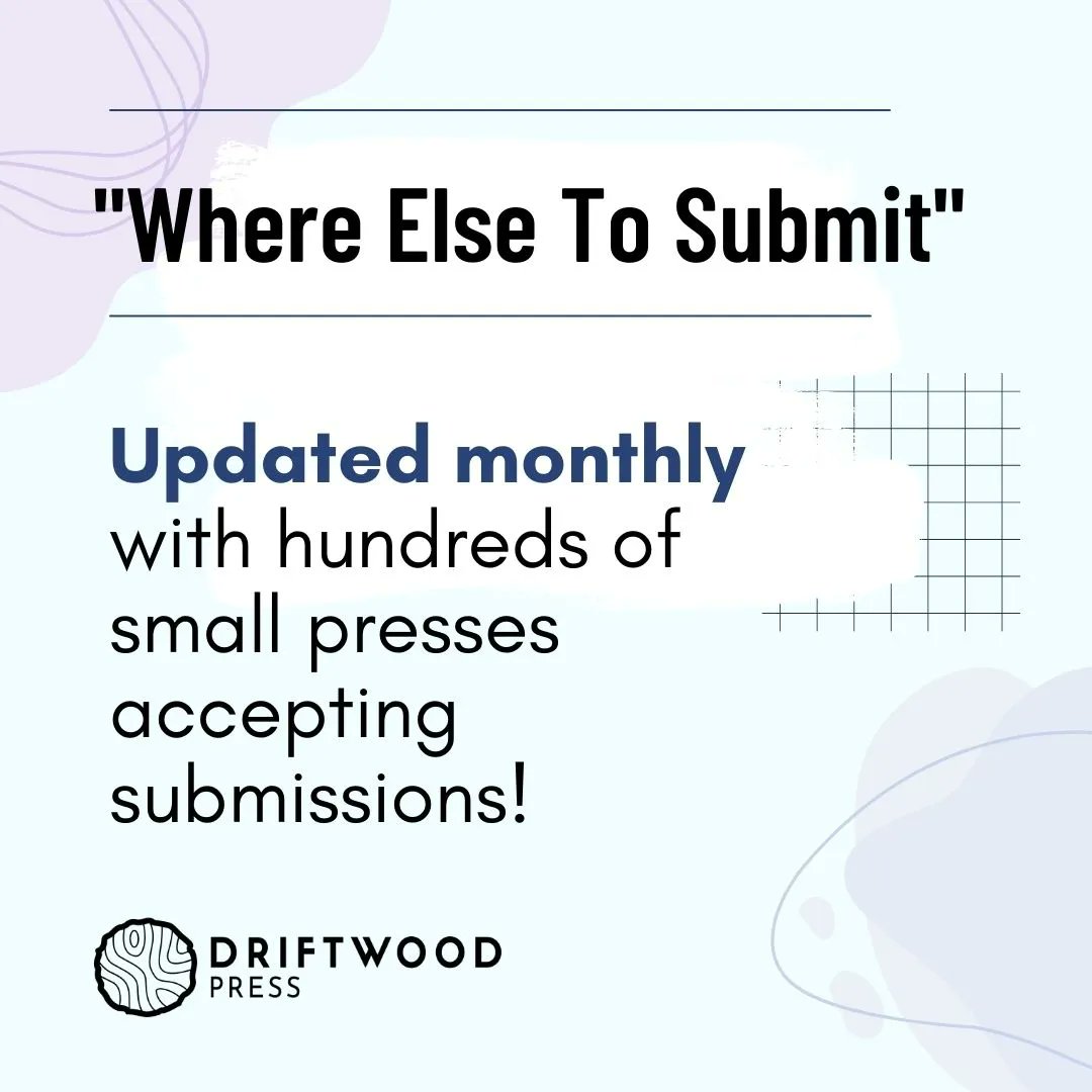 Looking for places to submit your fiction and poetry? Check out the Driftwood Press 'Where Else To Submit' page for regularly updated opportunities! Share with your writer friends! Link in bio.

#writingcontest #opensubmissions #poetry #writing #fiction
