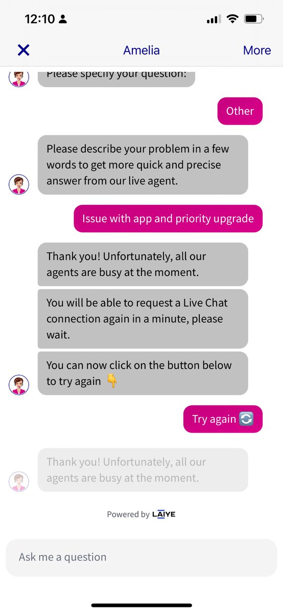 3917380B's tweet image. Don’t even bother trying, the live chat is literally not responding over a 24hr+ period. Consumer protection agencies should start investigating this #EUconsumerprotection