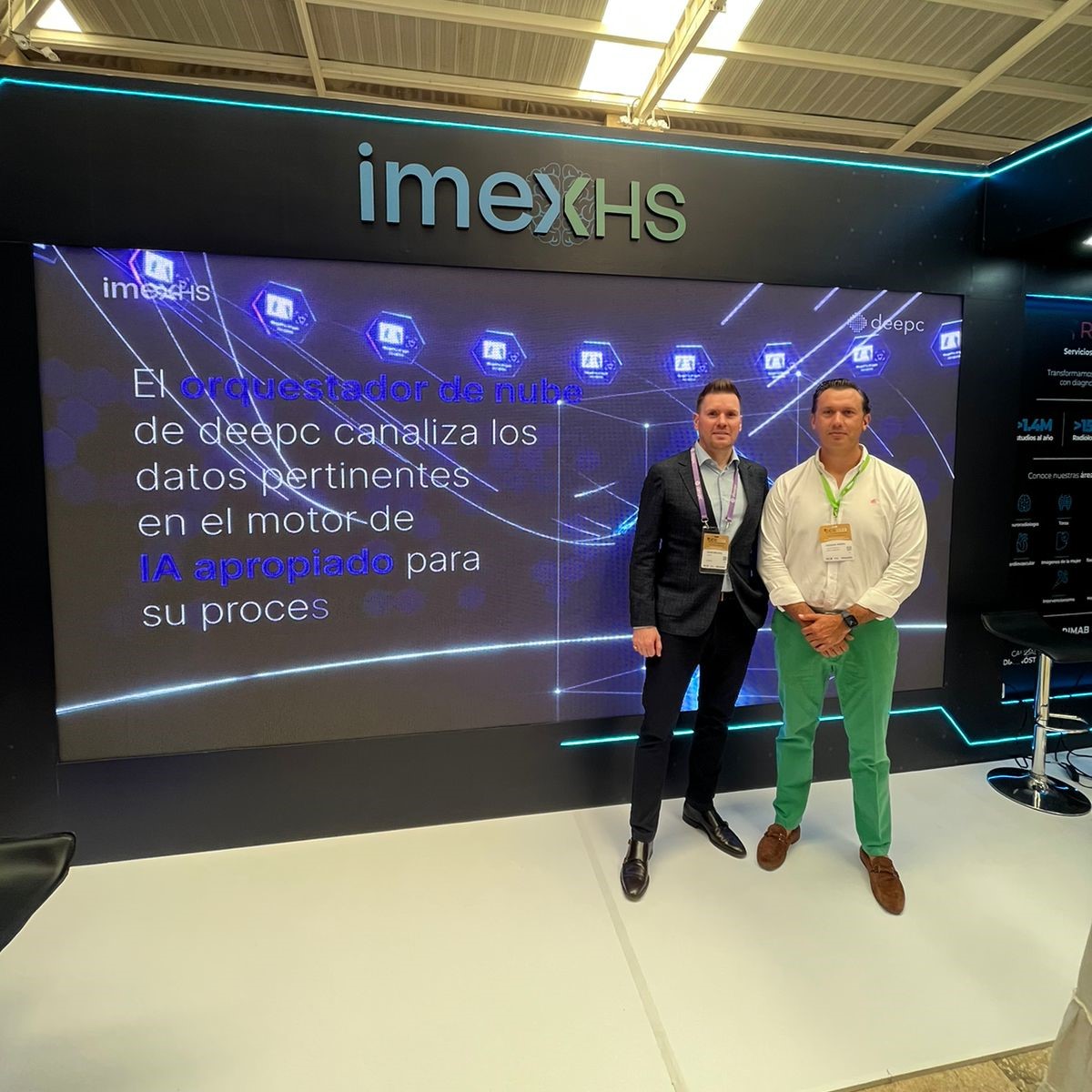 imexhs's tweet image. ¡Anuncio emocionante desde CCR 2023! 
IMEXHS y deepc se complacen en presentar &quot;IMEX AI Powered by deepc&quot;, en el stand 30. 
¡Únete a nosotros en este emocionante viaje! Conoce mas: hubs.la/Q01QyLBS0

#IMEXHS #deepc #AIenSalud #CCR2023