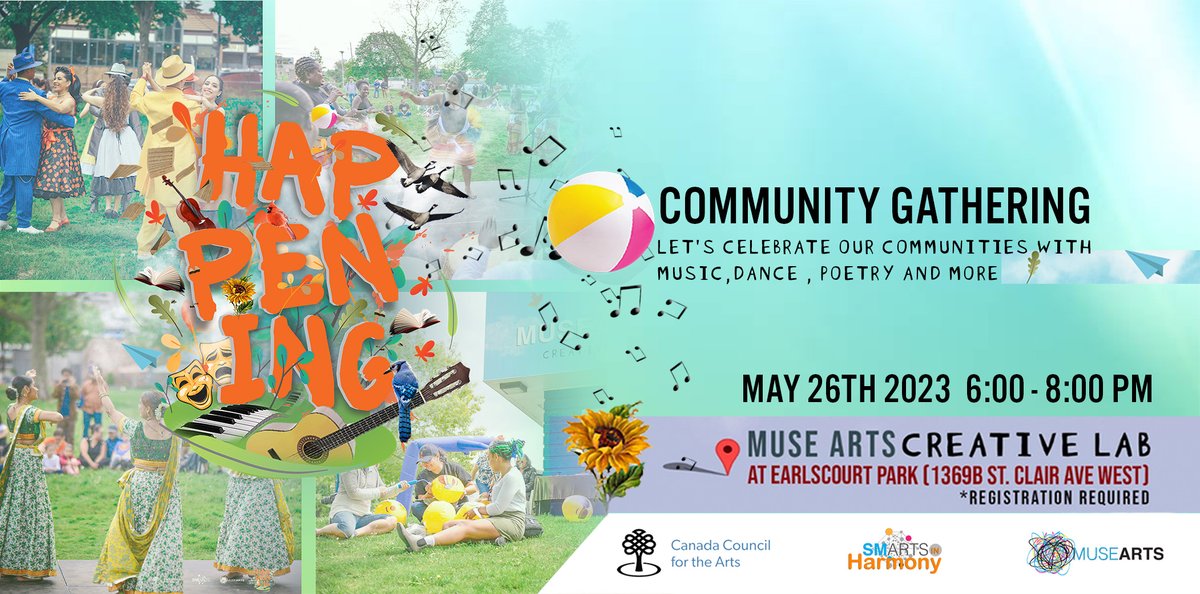 🎶Join us at Muse Arts' HAPPENING Festival on May 26, 6-8 pm at Earlscourt Park! 🎉 Enjoy music, poetry, storytelling, and craft vendors. Find our table to learn about our programs and artist opportunities. Hope to see you there! 🎨  

Learn more: buff.ly/3o9Kfff
