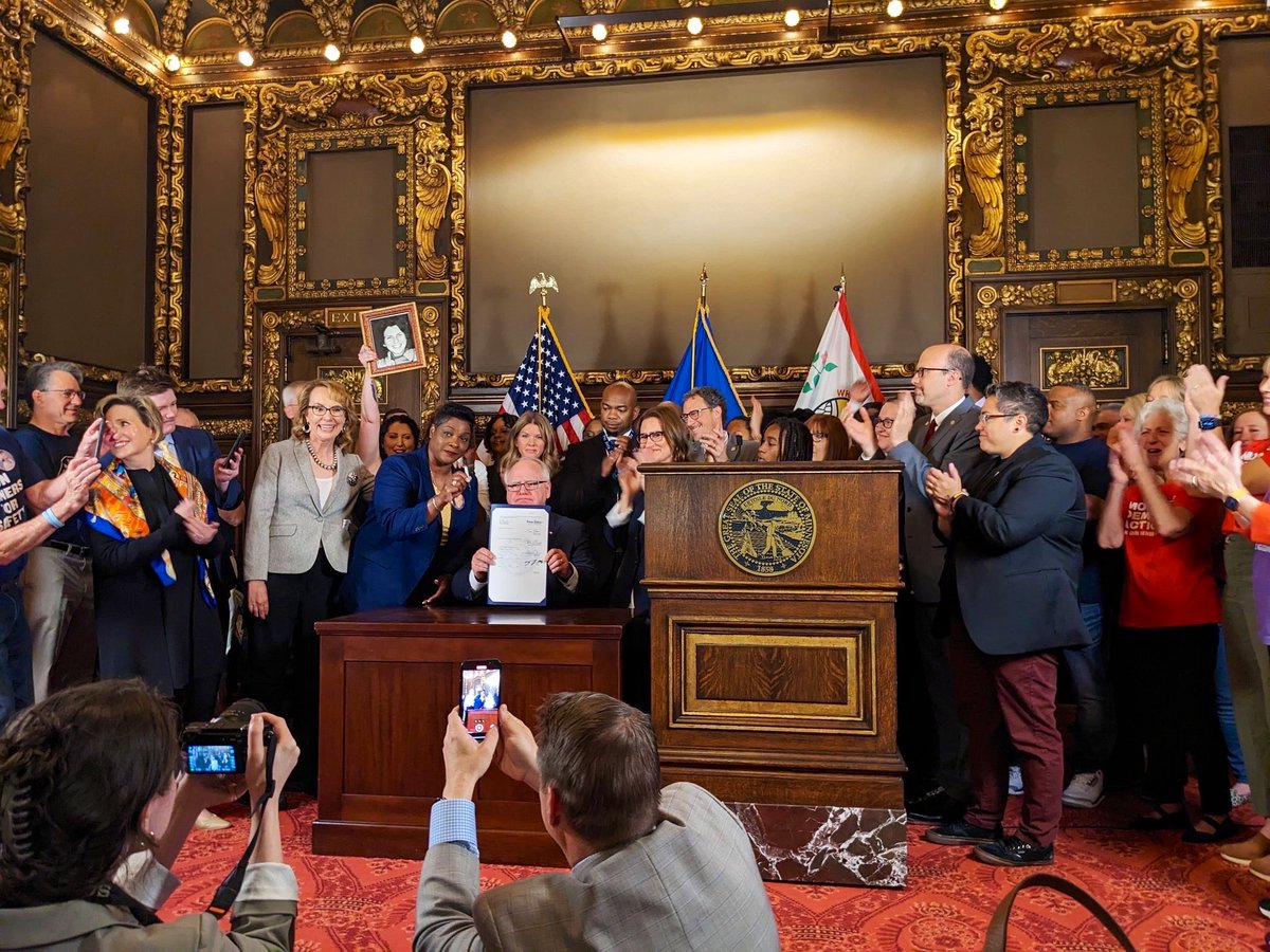 It’s official! I was proud to join <a href="/GovTimWalz/">Governor Tim Walz</a> in Minneapolis today as he signed background checks and extreme risk protection orders into law.

The team at <a href="/GIFFORDS_org/">GIFFORDS</a> worked with lawmakers day in and out to make this legislation a reality. I’m grateful to all of them. #mnleg