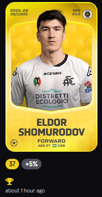 GISALEGEND's tweet photo. Sorare Giveaway time: 

Giving away my #GW372 Reward of Eldor Shomurodov

To Enter just follow me, like &amp; RT this tweet.

Will pick the winner 22/05/23 

Good Luck all.  

#sorare #SorareGiveaway #Giveaway https://t.co/ntoKjxe6wI