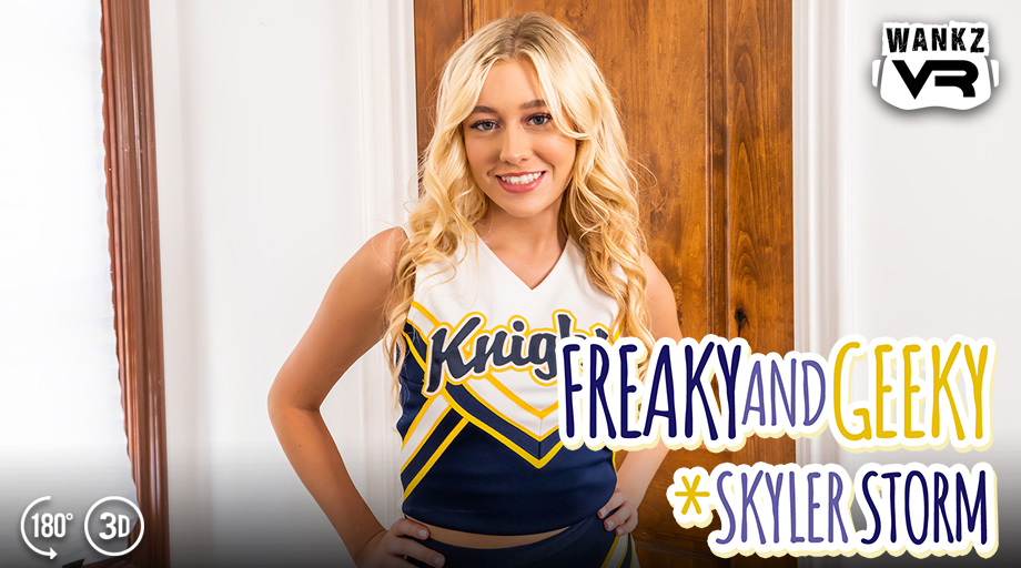She'll handle the freaky because you're so geeky! bit.ly/41RNaGY Make your naughty fantasy a reality with Skyler Storm in the 44-minute VR scene, 'Freaky And Geeky' @realskylerstorm #VR #VirtualReality
