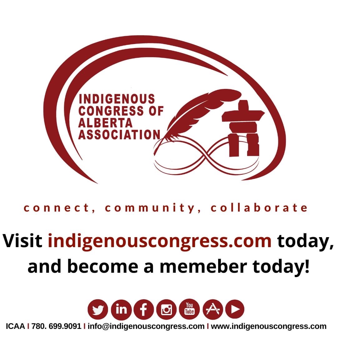 Do you want to become a Indigenous Congress of Alberta Association member? It’s free and the application process can be done online! indigenouscongress.com/membership click the link to begin. 
#membership
#friday
#icaa
#metis 
#inuit 
#indigenous
