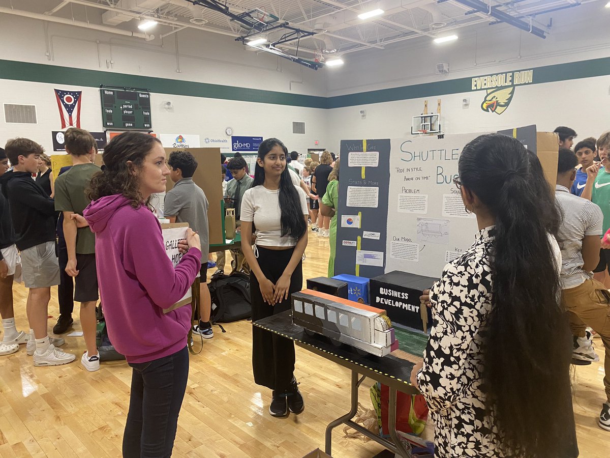 CTroutmanTech's tweet image. 8th graders have been spending the month of May working on their Cross-Curricular project - finding a problem in the community and coming up with a solution! Today students shared out their projects with the school, district staff, parents and community members @erms_DCSD