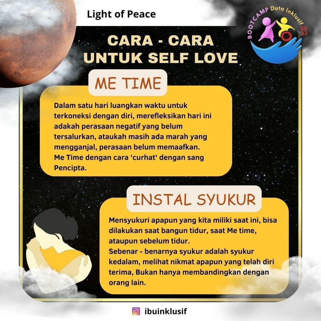 rahayu_sp's tweet photo. belajar dengan @IbuInklusif  tentang Love My Self.  diri ini layak untuk dicintai.Menurut Michelle Ronida  seorang Certified Emotional Healing Terapist , ada 7 caranya sbb:
#ibuinklusif #bootcampsdutainklusifindonesia 
#selflove #misicahayazona1 #bersinergijadiinspirasi https://t.co/ZqtrkCiEe0