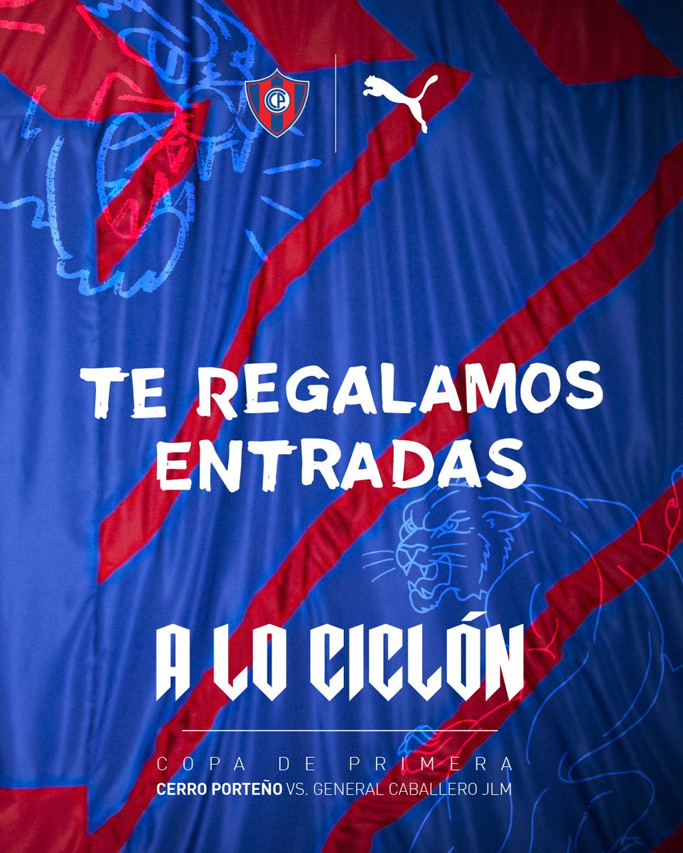 Mañana Sábado 20 las 12:00 regalamos 3 pares de entradas para el partido:

<a href="/CCP1912oficial/">Club Cerro Porteño</a> vs <a href="/clubgeneral_jlm/">Club General Caballero de JLM</a> 

¡RT y seguinos para participar 😉😎!