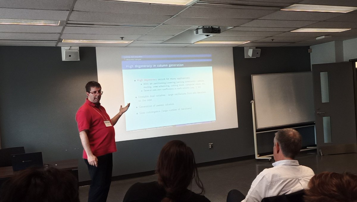claud10contardo's tweet photo. Guy Desaulniers gives a closing to a great workshop presenting a machine learning approach to predict dual optimal inequalities in CG #ColGen2023 https://t.co/AoYr3toIaZ