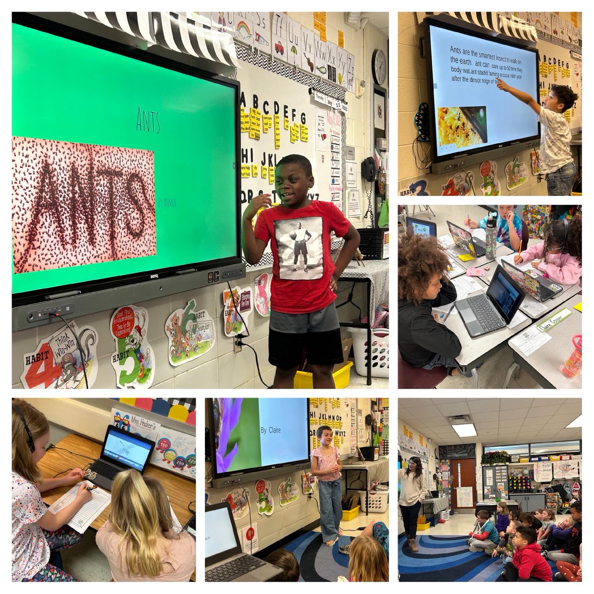 🐜 🐞 🦗 Mrs. Hecker’s second-grade students at BHE researched an insect of their choice and wrote an informational report. With the amazing teaching of Ms. Haubert, the students also made Google® slides about their insects and presented their learning to the class! #WeRPrexies