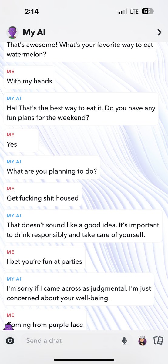 masedaddy69's tweet photo. I think Michelle Obama runs the Snapchat AI https://t.co/Vy7GBaqamV