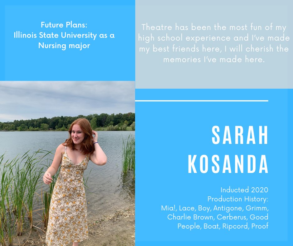 Today's Senior Thespian is the vibrant Sarah Kosanda! #theatrekids