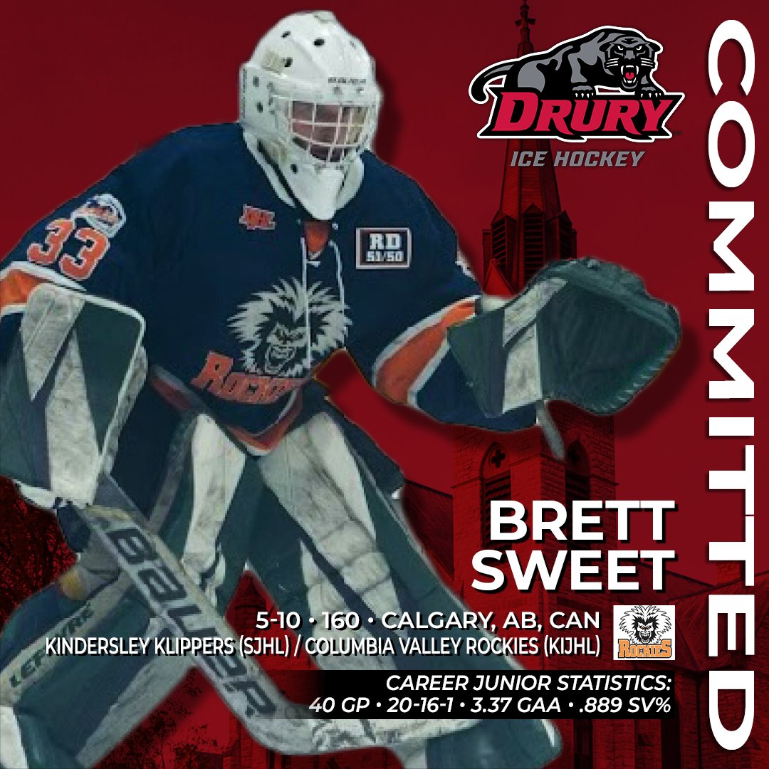 ❗️COMMITMENT ALERT❗️
Panthers family, help us give a big DU welcome to goaltender BRETT SWEET! The Calgary, Alberta-native joins the Panthers after a 3-year junior career in the SJHL and KIJHL.
eliteprospects.com/player/506210/…
