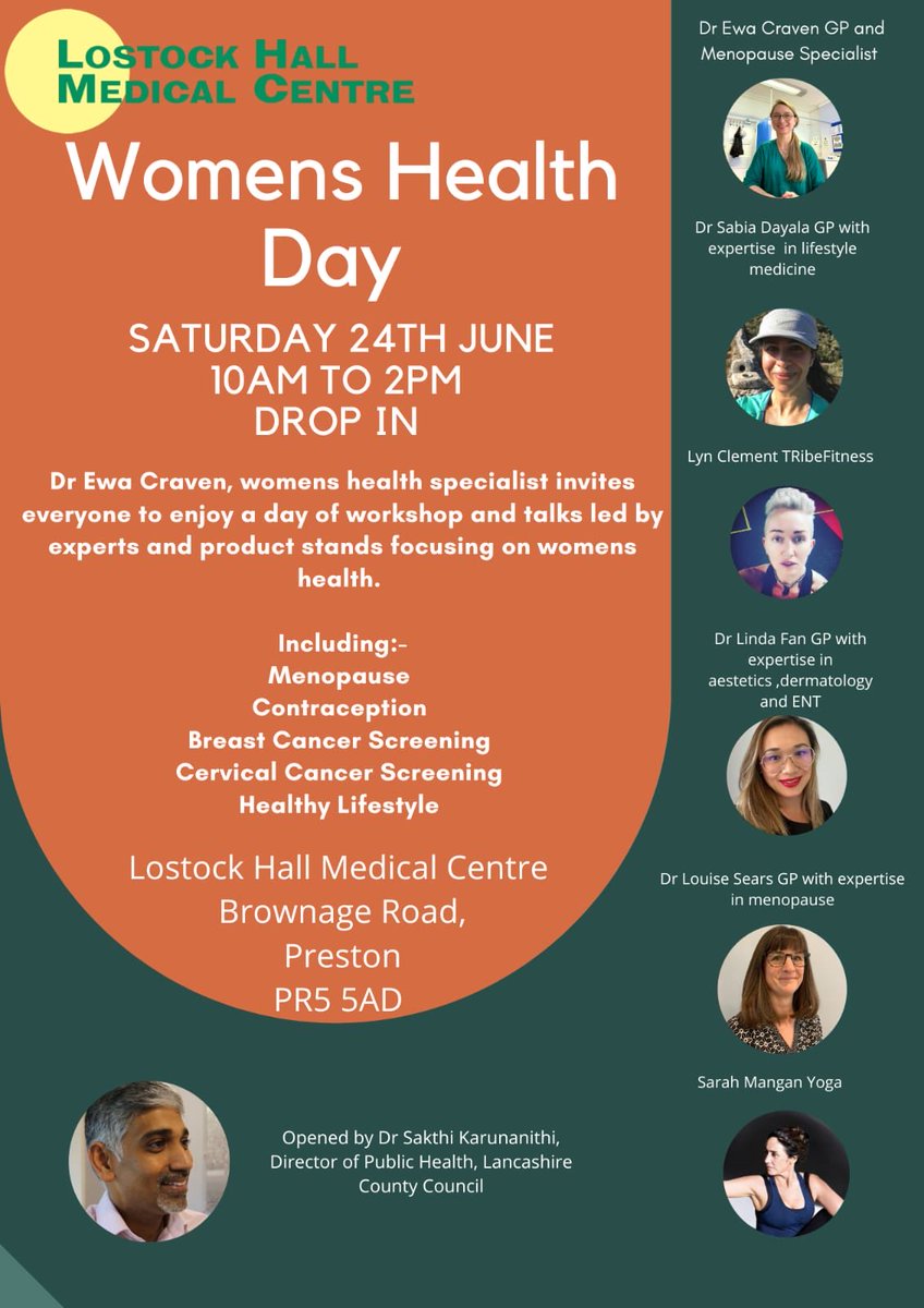 Save the date. Women’s Health Day at Lostock Hall Medical Centre - Saturday 24th June. All welcome