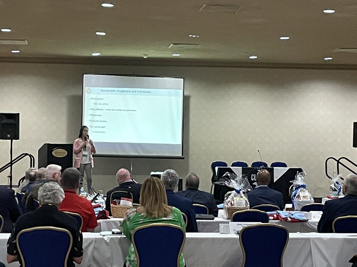 Great first day at @CLALeadership Southern Region meeting.  The @ADCPIO officers presented the 🇺🇸 and Secretary Profiri delivered the welcome and opening remarks. Terrific analysis presented on Predictors of Recidivism for Arkansas. #BetterData #CorrectionsLeadership