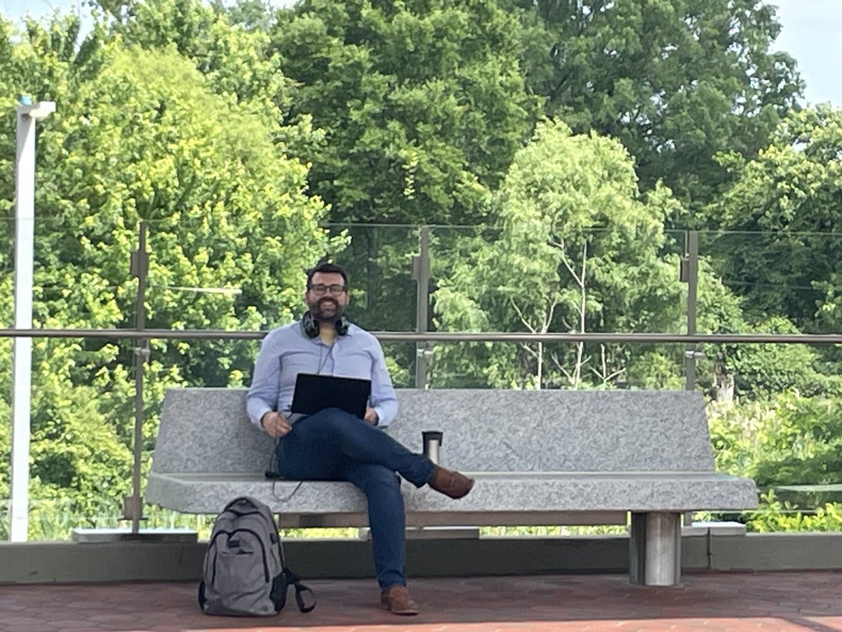 Check out ⁦@JWPascale⁩ of WAMU at the @wmata Potomac Yard Station working on his story for the #PotomacYardMetro grand opening!