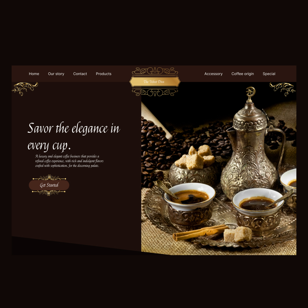 Avoid_Design's tweet image. Today I made a design for a coffee website named The Velvet Diva.☕️ As usual, I have done it in Figma.👨‍💻 I hope you like it.😊 See you next week.👋