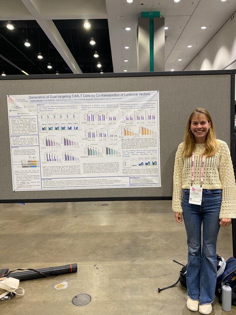 Thinking about puting more than one transgene in a T cell? Dual-CART? Armored CART? Come to Nina Barcelo’s poster 1486 today to learn about “Competition of Co-transduced CARs for Cellular Resoueces in Dual-Targeting CAR T cells”. #asgct2023 #cart