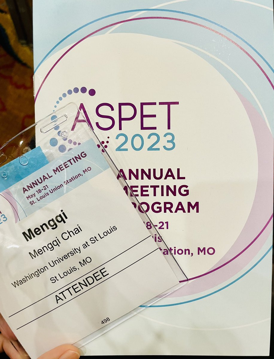 Happy to attend #ASPET2023 for the first time and be a co-presenter for a poster later tomorrow! Thanks for the support from Gross lab and Scott lab!