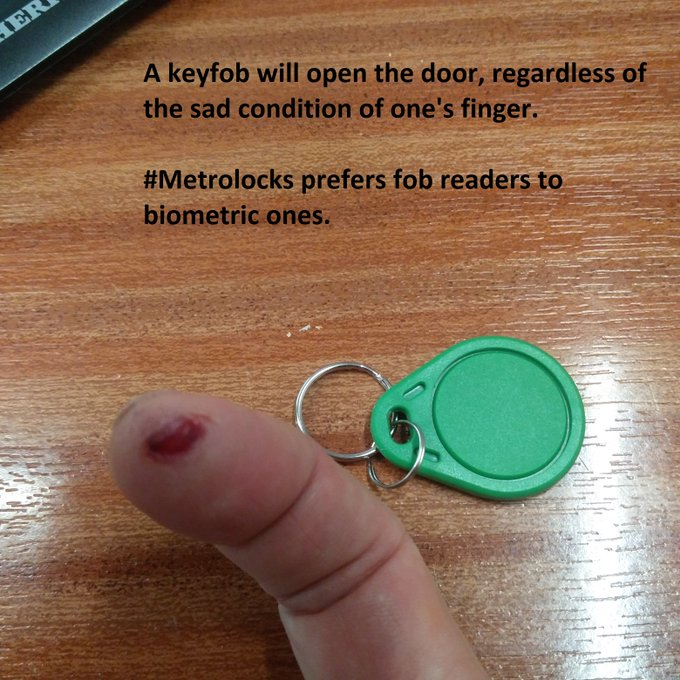 LondonLocksmith's tweet photo. Biometric fingerprint readers to open a door have drawbacks - when your finger isn't well https://t.co/jBmfTgJIUq
