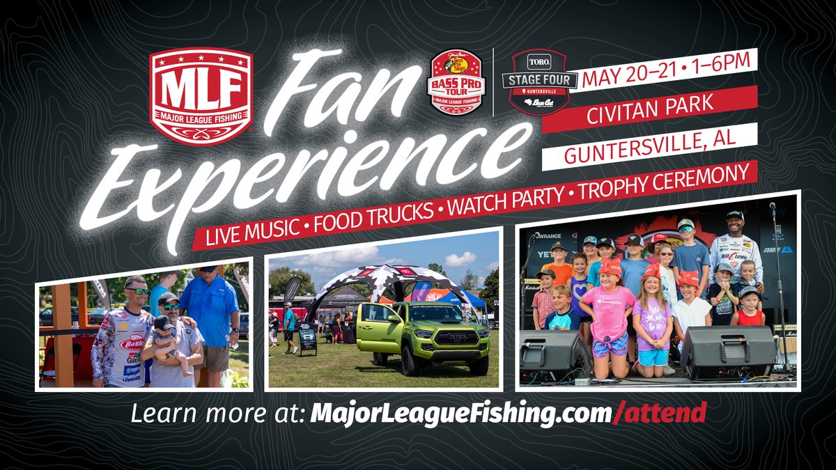 Join us this weekend at Civitan Park for the Live Watch Party for the MLF Bass Pro Tour! We will be out both Saturday and Sunday from 1 p.m. until 6 p.m. This is rain or shine. #explorelakeguntersville