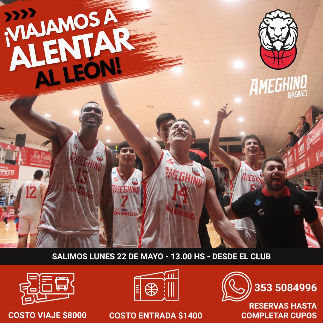 De local o visitante, siempre alentamos al León 🥳

El próximo lunes 22 de mayo, viajamos a San Luis para acompañar a Ameghino en su tercer partido con GEPU.
Salida en colectivo desde el club a las 13hs.

🚌 Reservá tu lugar al 3535084996
#JuntosPorUnSueño
