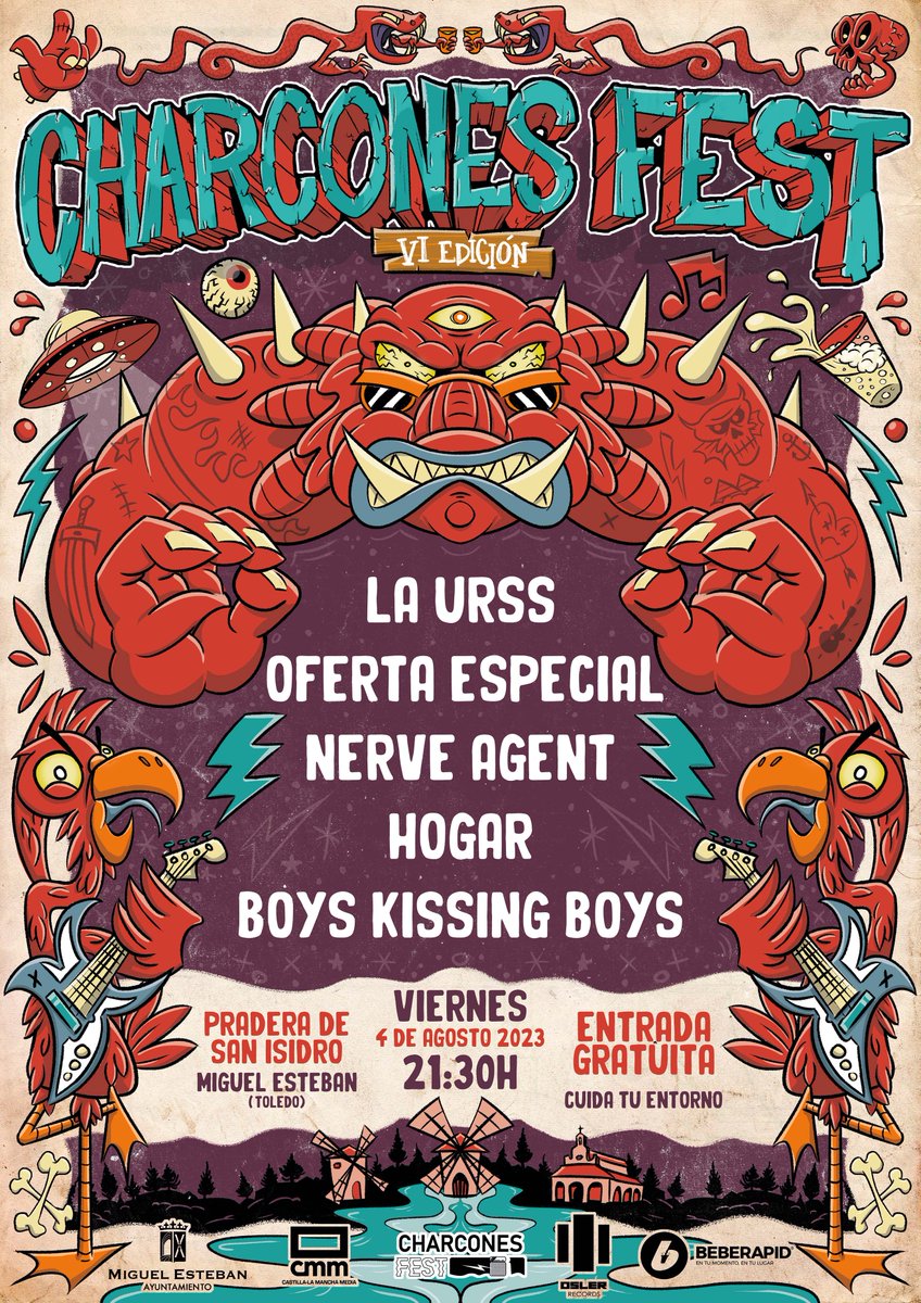 DiscosRuidosos's tweet photo. Nos llega por e-mail el cartel del #Charcones #Fest
Miguel Esteban (#Toledo)
Contarán con las bandas Nerve Agent, La URSS, Oferta Especial, Hogar y Boys Kissing Boys #MiguelEsteban https://t.co/wbQX14xBbD