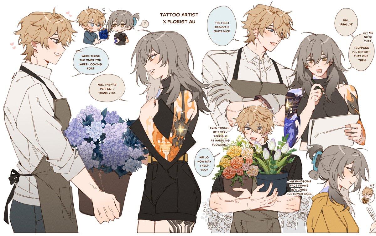 majunjuu's tweet photo. gepelle tattoo artist/florist au https://t.co/8qdSfmzbAT